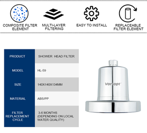 Filtro de Ducha Redondo Grande Personalizable de 15 Etapas con Vitamina C, Filtro de Agua de Ducha de Carbón ABS para Baño y Electrodomésticos - Product Image 3
