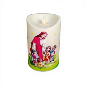 Velas LED Cónicas Religiosas Esmeriladas de 5.2 Pulgadas, sin Llama, para Decoración del Hogar en Navidad y Pascua, 120 Unidades por Caja - Product Image 1