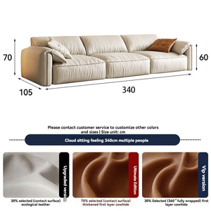 <span class=keywords><strong>Canapé</strong></span> <span class=keywords><strong>3</strong></span> <span class=keywords><strong>places</strong></span> en cuir souple de style minimaliste pour salon ou appartement <span class=keywords><strong>confortable</strong></span> avec oreillers pour <span class=keywords><strong>canapé</strong></span> de chambre à usage domestique - Product Image 5