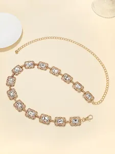 Mới Có Thể Điều Chỉnh Eo Chuỗi Vành Đai Phụ Nữ Phụ Kiện Handmade Vàng Rhinestone Vành Đai Cô Dâu Cho Prom Đảng