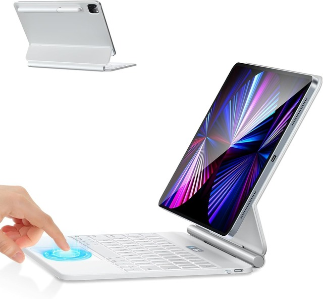 Magnetic Magic Keyboard Case with Multi-Touch Trackpad Case for Ipad Pro 11in 10.9 BT Wireless Backlit Magic Keyboard