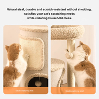 Arbre à chat multi-niveaux de luxe moderne de 92 cm avec double condo et perchoir en peluche pour la décoration de maisons multi-chats