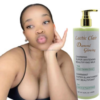 Lotion Corporelle Éclaircissante et Hydratante OEM Logo Lactic Claire Diamond Glowing Beautying, Restauratrice, Revitalisante, Atténue les Vergetures