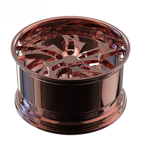 2 jantes forgées en aluminium 6061-T6 chromées, finition or rose poli, concaves profondes, compatibles avec Audi, Mercedes, SUV, camion
