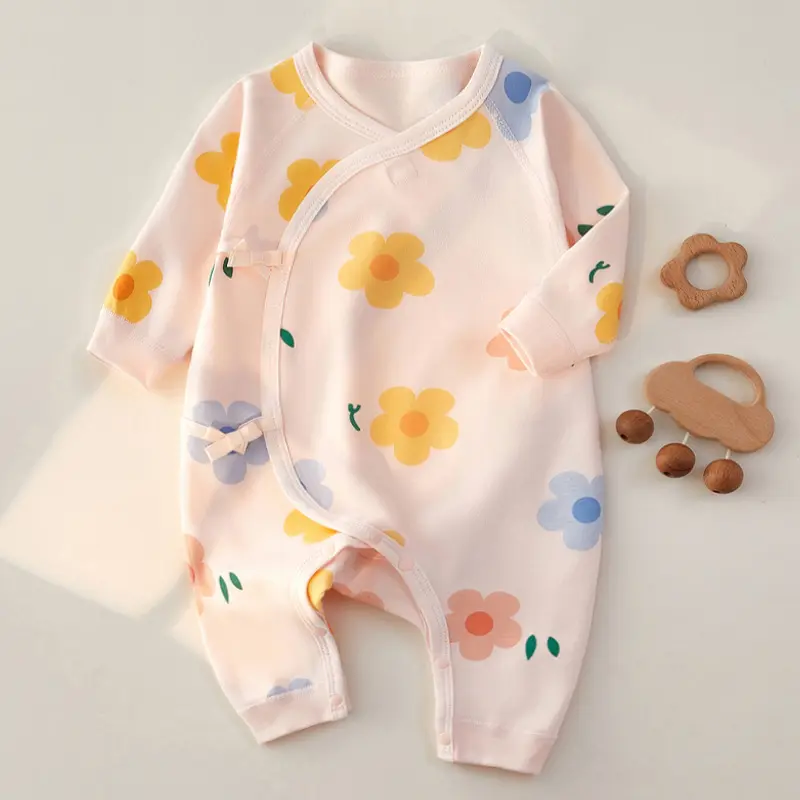 Baby crawl suit pagliaccetto maniche lunghe e pantaloni per i bambini comodo e morbido avvolgere glutei primavera e l'estate facile da indossare
