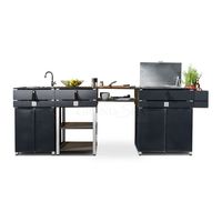 Meuble de cuisine en acier inoxydable anti-termites, durable, avec îlot central, idéal pour l'extérieur – Vente chaude