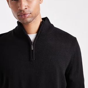 Pull en maille à col zippé 1/4 <span class=keywords><strong>Brave</strong></span> <span class=keywords><strong>Soul</strong></span> 100% coton anti-plis ODM pour l'hiver, noir - Product Image 4