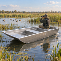 Bateau Jon à fond plat en aluminium de grande valeur, 12 pieds (3690 mm), avec moteur hors-bord, rampe avant robuste, poids net 117 kg