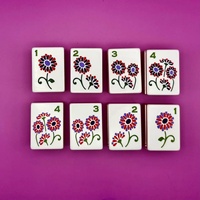 Jeu de Mahjong américain 160 tuiles gravées, 1 couche, motif Lapin Porte-Bonheur violet, pour divertissement aux échecs et aux cartes, cadeau, extérieur