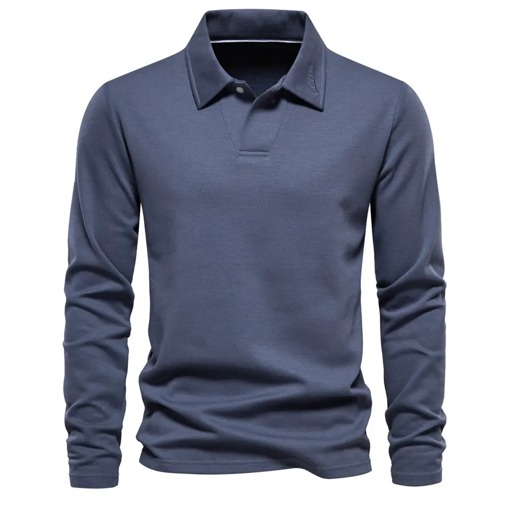 2024 High Quality Custom Logo Embroidered Long Sleeve Polo Shirts For Men Women