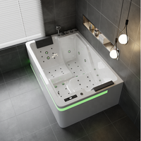 Bañeras y Jacuzzis Rectangulares de Lujo Kinglauren EU de 180x120cm con Luces Modernas y Jets de Masaje para Dos Personas