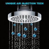Pommeau de douche moderne de 6 pouces en ABS chromé à jet de pluie pour salle de bain, élimination du chlore, beauté pour la peau