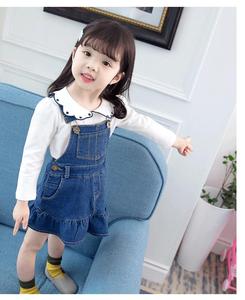 E2woo i più nuovi vestiti per bambini carino neonate Casual corto blu <span class=keywords><strong>Jeans</strong></span> vestito con tasche dal fornitore della cina - Product Image 3