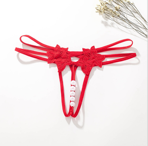 Sexy Young Girls Transparent Pearl Thong <strong>G</strong>-<strong>string</strong> Panties - Product Image 2