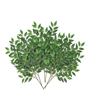 Guirlande de verdure artificielle en soie en gros, feuilles de Ruscus italien luxuriantes, pour bricolage, mariage, Noël, Nouvel An, Thanksgiving, Pâques - Product Image 1