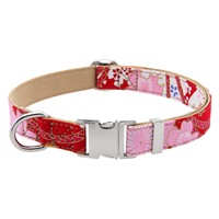 Collier élégant pour animaux de compagnie Stupid Pigeon, motif floral tendance, estampé à chaud, en microfibre, avec boucle en alliage, pour chat et chien