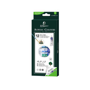 Juego de Pintura Acrílica No Tóxica Giorgione Artist de 12 Colores, 12 ml, en Tubos de Aluminio, para Pintar y Dibujar en Lienzo y Vidrio para Estudiantes - Product Image 1