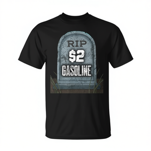 Camiseta Rip $2 Gasoline Grave con diseño gótico y chiste sobre el precio del combustible - Product Image 2
