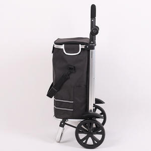 عربة يد قابلة للطي خفيفة الوزن من ليمو للمسنين والأطفال للاستخدام الخارجي، عربة تسوق بعجلتين وسطح مطلي بالكروم - Product Image 4