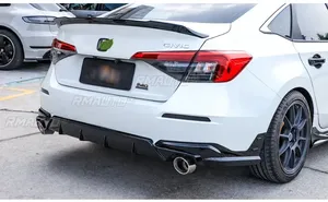 Civic Rear Bumper <b>Lip</b> Matte Black MUGEN Style Rear Bumper <b>Splitter</b> Body Kit for Honda Civic 11th Gen 2021-2024 Car Accessories - Product Image 4