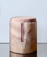Tabouret/Podest/Ottoman en marbre Dolce avec pieds en marbre pour salon, mobilier de maison en pierre naturelle