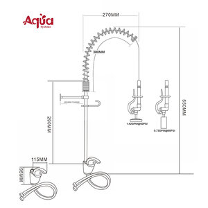 Commercial <b>Style</b> Classic Kitchen Dishwasher Water Supply Kit Double Hole Kitchen Mixer Taps - Product Image 2