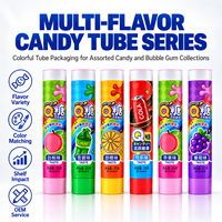 Tubes d'emballage pour bonbons de qualité alimentaire sans BPA, 40 ml, en aluminium et plastique, avec bouchon à vis, impression UV personnalisée pour chewing-gum