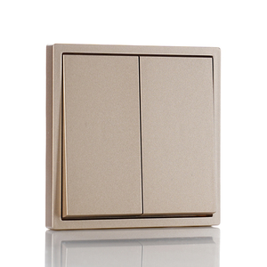 Soket dan sakelar dinding standar EU 80x80mm, sakelar lampu dinding Modern <span class=keywords><strong>2</strong></span> Gang 10A 250V ~ tombol tekan ganda - Product Image 6