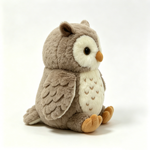 Customized Brown White Spotted Owl Plush Toy, Soft Sitting Barn Owl Stuffed Animal,Cute Fluffy Forest Owl Plush Doll - Product Image 3