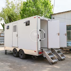 Outdoor Toilets Portable Customized Size Mobile Luxury Restroom Toilet Trailer 4 Stall Portable Bathroom Trailer - Product Image 4