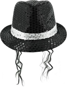 Costume <span class=keywords><strong>de</strong></span> fête disco SOLPOP années 70 et 80 pour hommes, ensemble <span class=keywords><strong>de</strong></span> 5 pièces pour <span class=keywords><strong>star</strong></span> pop, chapeau noir, lunettes, nœud papillon, paillettes, gants, microphone - Product Image 6