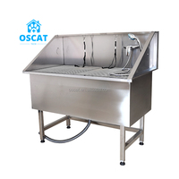 OSCAT Usine d'équipement vétérinaire Baignoires pour chiens en acier inoxydable Salon de toilettage personnalisé Station de lavage pour chiens Machine de bain pour chiens