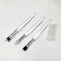 Brosse d'applicateur de stratification en Silicone de 10cm avec capuchon anti-poussière, outils de levage facile des cils sourcils en Silicone, brosse de stratification