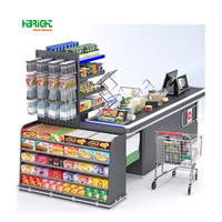 Comptoir de caisse de supermarché commercial Highbright HBE-CC, table de caisse, présentoir, couleur et taille personnalisables, logo personnalisé