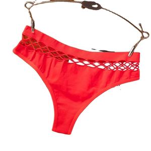 Женские пикантные однотонные шорты для мальчиков с перекрещивающимися резами, нижнее белье, нижнее белье из нейлона и спандекса, трикотажное бикини с принтом - Product Image 1