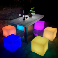 Cubo LED da Tavolo 10cm 30cm 40cm 50cm 60cm, Arredamento per Night Club e Feste, Sedia Cubo LED Impermeabile, Sedia Cubo LED a Energia Solare
