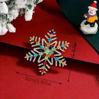 YW Mode Bijoux Noël Flocon De Neige Broche Alliage Coloré Strass Broches