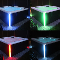Spa carré moderne pour 5 personnes, idéal pour Balboa, avec 34 jets de massage, 33 LED et appuie-têtes, pour villa, jardin, patio, hôtel, salle de sport