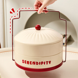 Plateau à fruits Chunzao rond à 4 ou 7 compartiments avec poignée pour les collations, les fruits secs, les desserts, utilisation à la maison, dans le salon - Product Image 3
