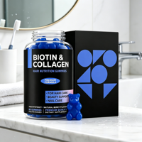 Gummies multi-collagène avec biotine et vitamine C - Complément pour la peau, les cheveux et les ongles pour femmes, usage adulte, support OEM