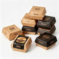 Boîte à sandwich en papier kraft écologique et recyclable avec couvercle transparent pour boulangerie à emporter, finition mate, emballage alimentaire pour gâteaux et beignets