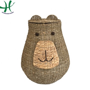 Cesto de lavandería tejido personalizable, contenedor de almacenamiento para niños, cesta de animales de jacinto de agua para paños de limpieza, uso doméstico - Product Image 6