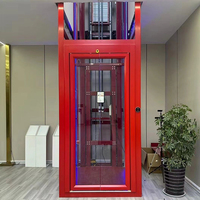 Small Villa Home Elevator Backpack Lift with Glass Shaft Traction Indoor Use 400kg Load Capacity 1-10m Lifting Height PVC Floor