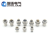 Adaptateur électrique mâle et femelle à montage sur panneau, prise M12 4/5 broches, étanche IP67, connecteur en laiton nickelé argenté