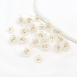 Pendientes de Silicona Transparentes con Baño de Oro de 18K, Pendientes de Mariposa Suaves, Pendientes DIY, Accesorios para Pendientes Semiterminados, A48 - Product Image 4