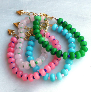 Zooying gelang manik-manik batu permen warna-warni trendi perhiasan pantai musim panas buatan tangan untuk wanita - Product Image 5