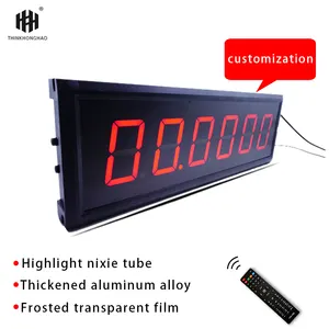 Reloj de pared digital con pantalla led, cronómetro de 10 segundos con control remoto, color rojo, montado en la pared, personalizado