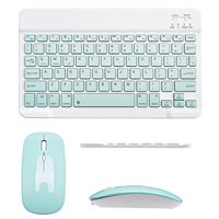 Combo de Teclado y Ratón Inalámbrico RGB Retroiluminado Portátil y Económico, Teclado Delgado Color Macaron USB para Computadora