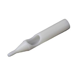 50 unids/caja desechable de alta calidad Blanco boquilla de plástico redondo plano tatuaje consejos <span class=keywords><strong>para</strong></span> <span class=keywords><strong>agujas</strong></span> de tatuaje - Product Image 2