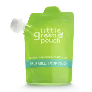 Custom 50 100 Ml Eco Biologisch Afbreekbaar Schroefdop Squeeze Nozzle Bag Voor Vloeibare Herbruikbare Refill Uitloop Verpakking Biologische Babyvoeding pouch